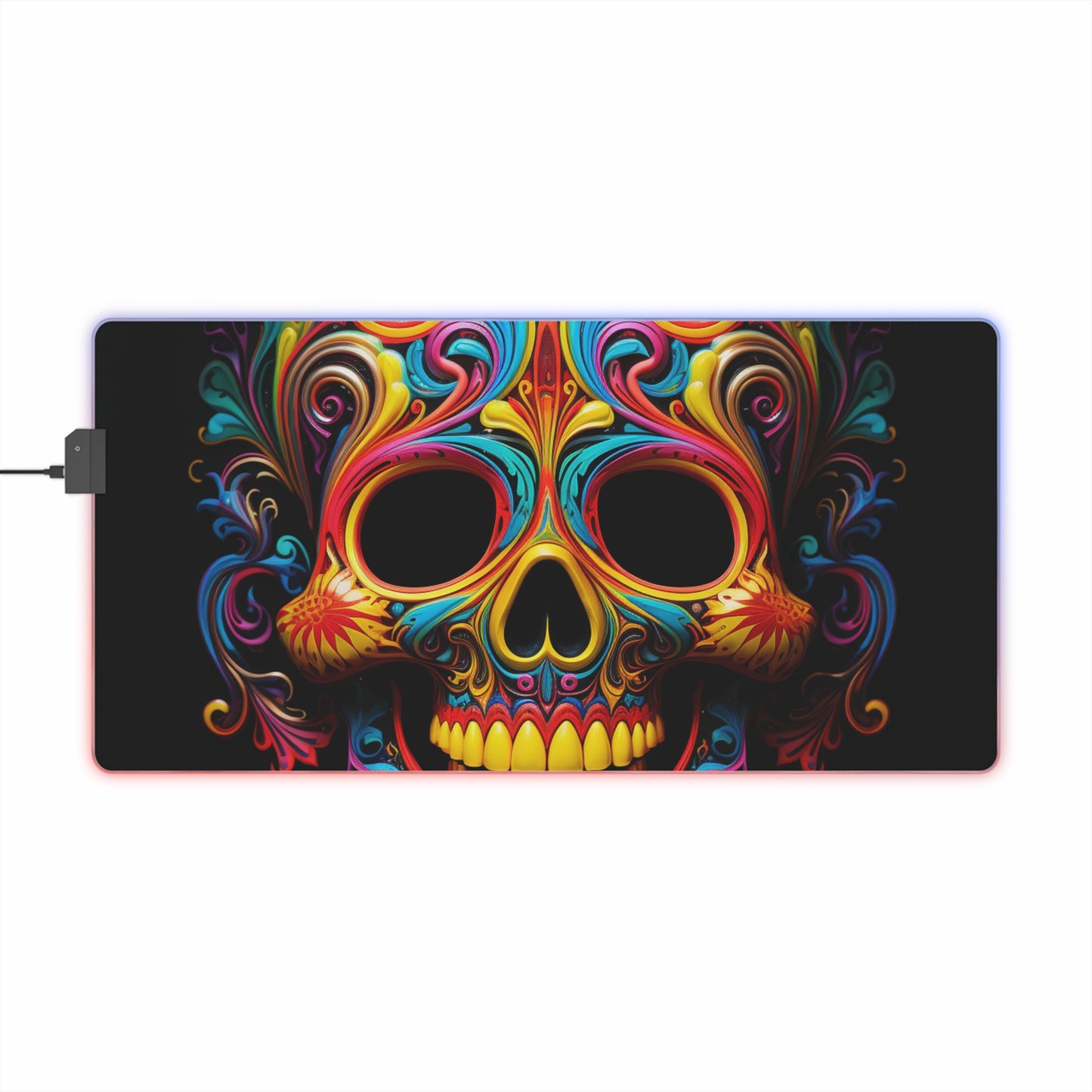 LED Gaming Mouse Pad Macro Skull Color 1