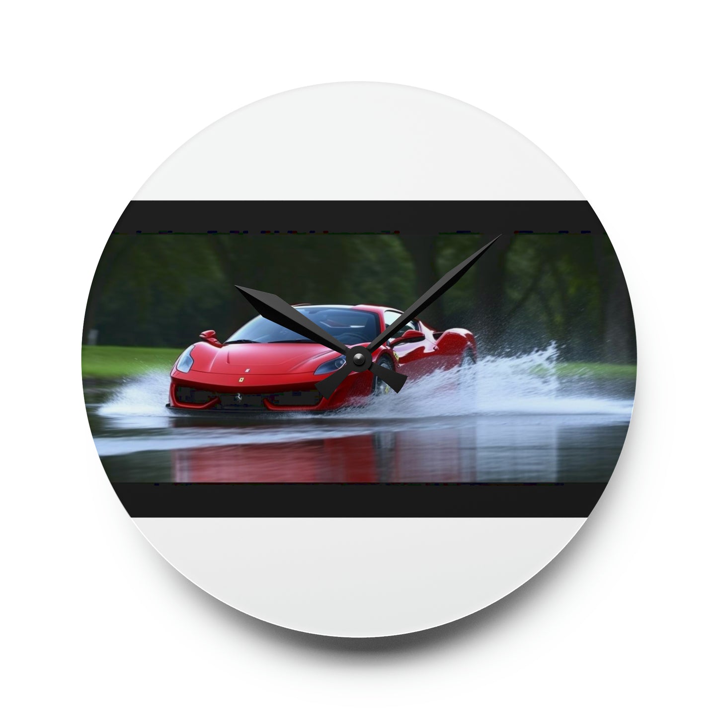 Acrylic Wall Clock Water Ferrari Splash 2