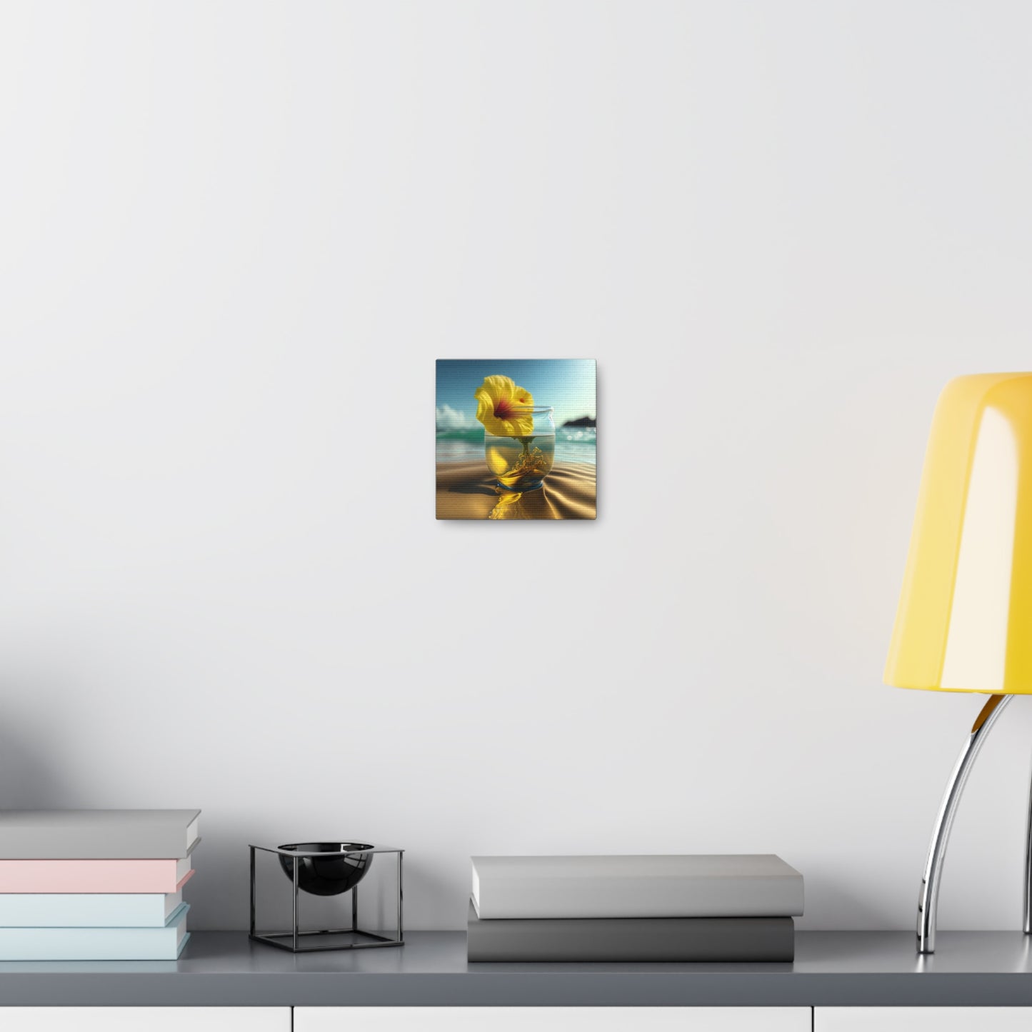 Canvas Gallery Wraps Yellow Hibiscus glass 1
