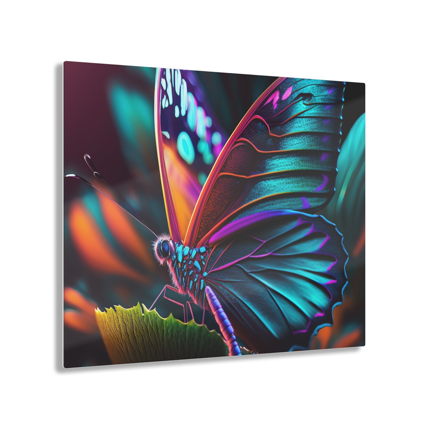 Acrylic Prints Neon Butterfly Macro 1