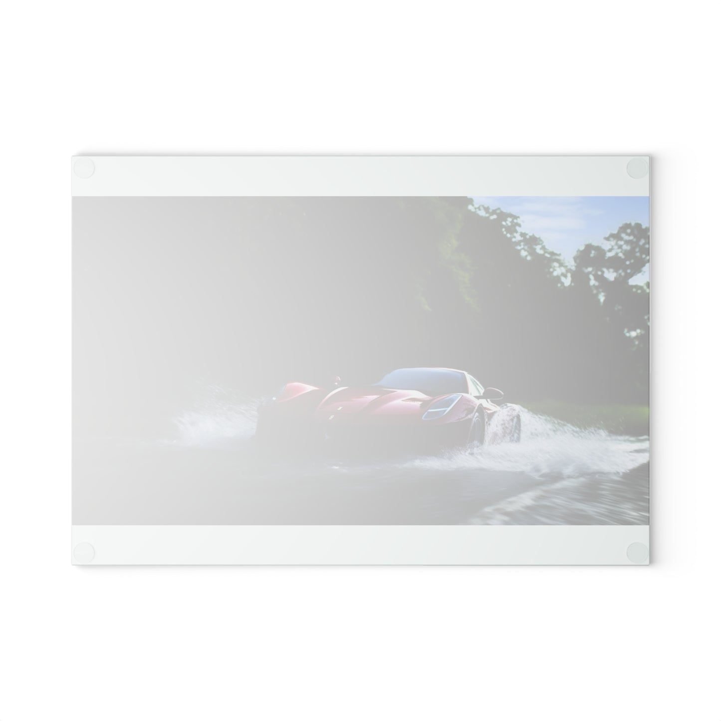 Glass Cutting Board Water Ferrari Splash 1