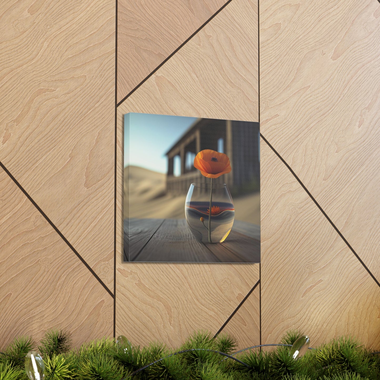 Canvas Gallery Wraps Poppy in a Glass Vase 4