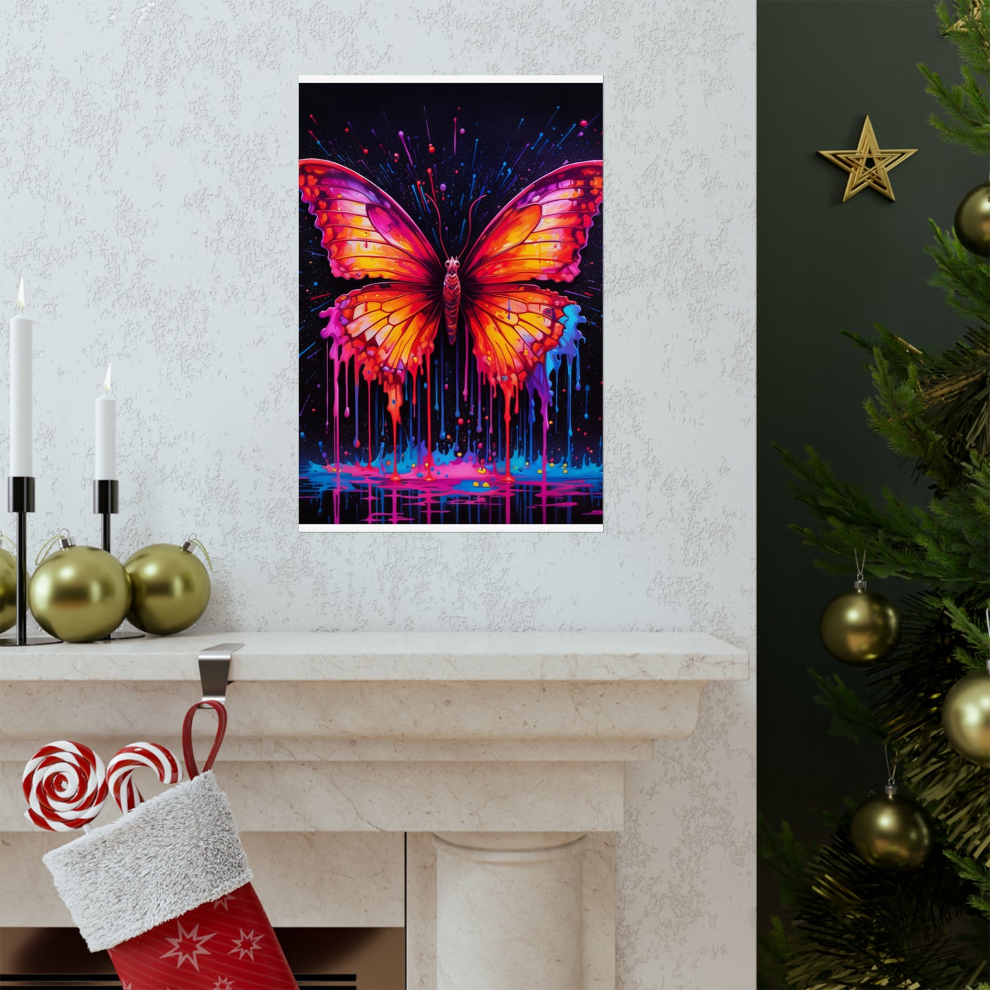 Premium Matte Vertical Posters Pink Butterfly Flair 4