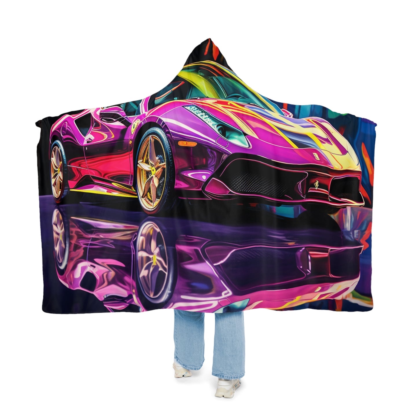 Snuggle Hooded Blanket Pink Macro Ferrari 2