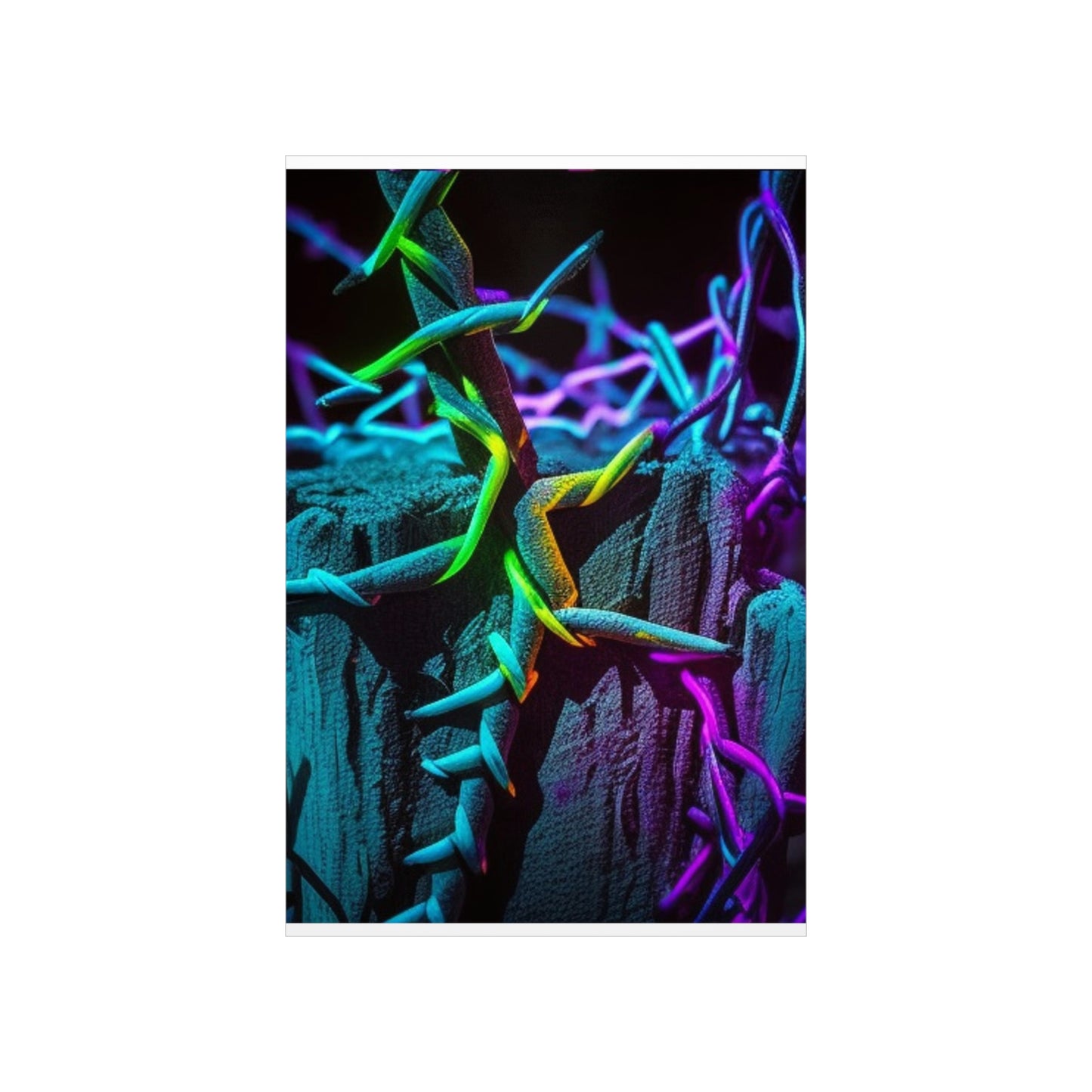 Premium Matte Vertical Posters Macro Neon Barbs 3