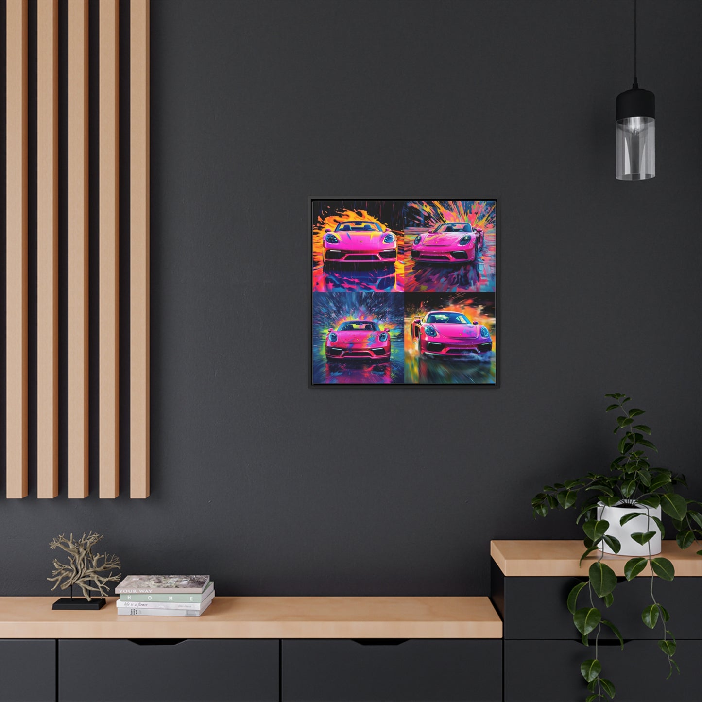 Gallery Canvas Wraps, Square Frame Pink Porsche water fusion 5