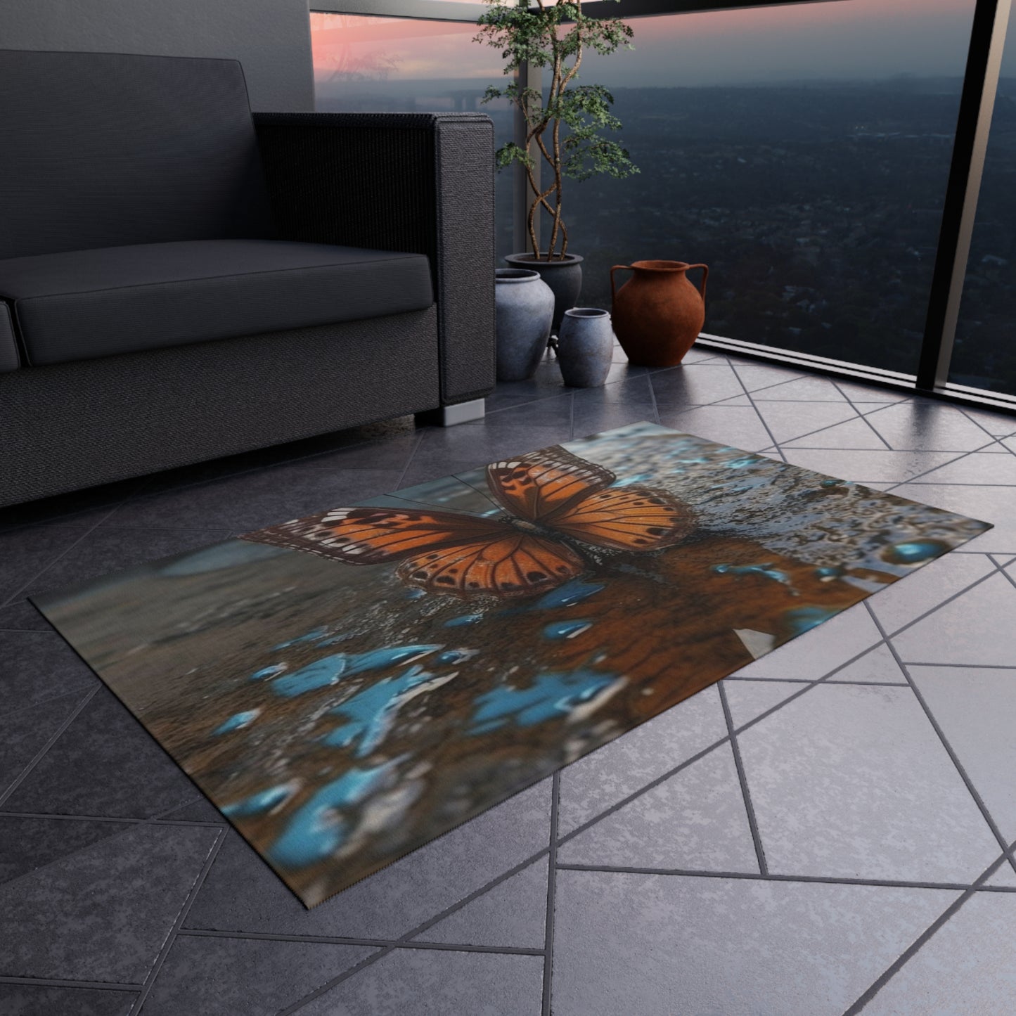 Outdoor Rug  Water Butterfly Street 2