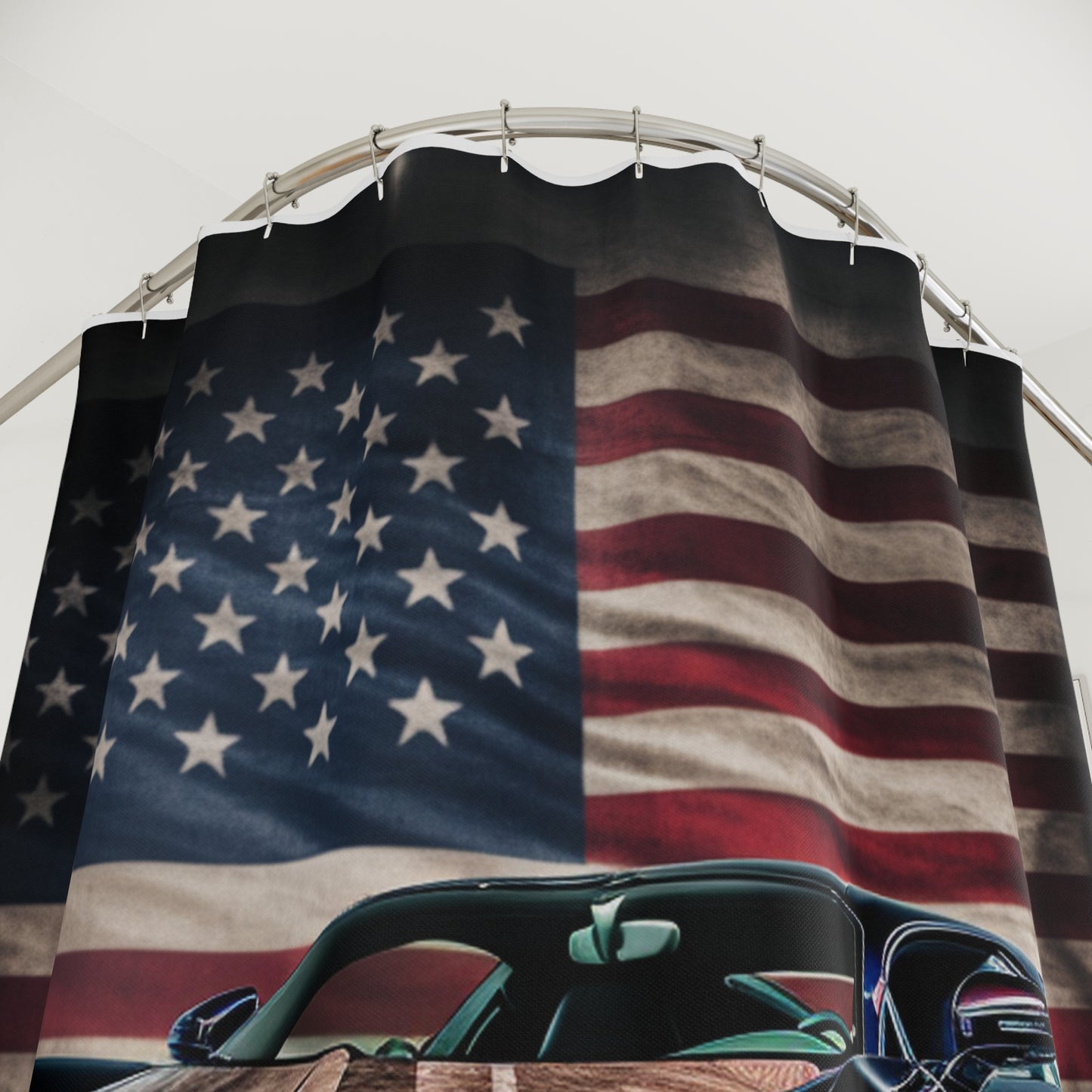 Polyester Shower Curtain Bugatti American Flag 4