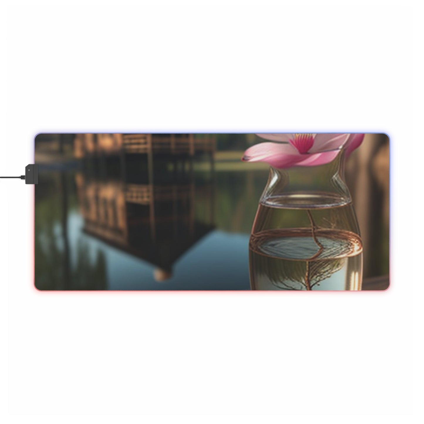 LED Gaming Mouse Pad Magnolia in a Glass vase 1