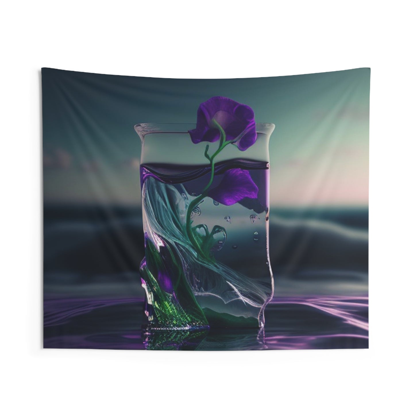 Indoor Wall Tapestries Purple Sweet pea in a vase 3