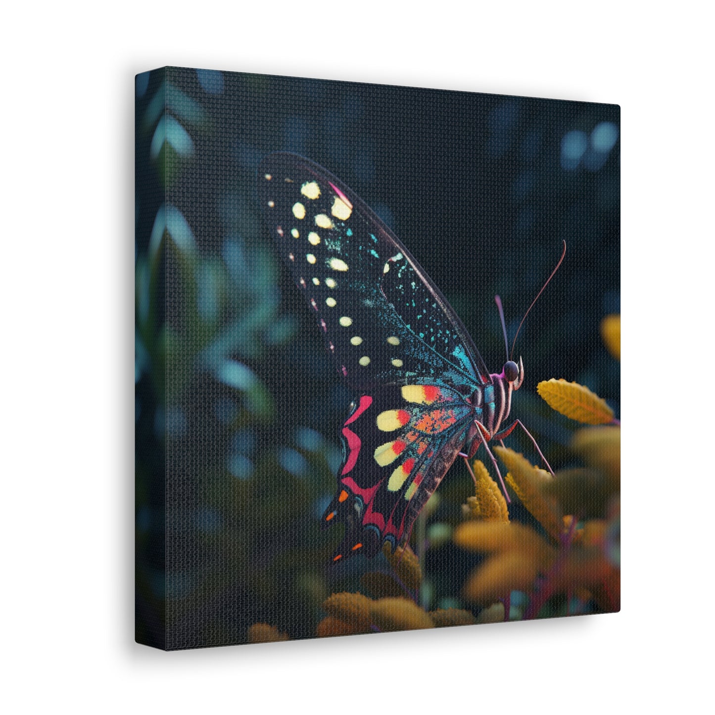 Canvas Gallery Wraps Hyper Colorful Butterfly Macro 2