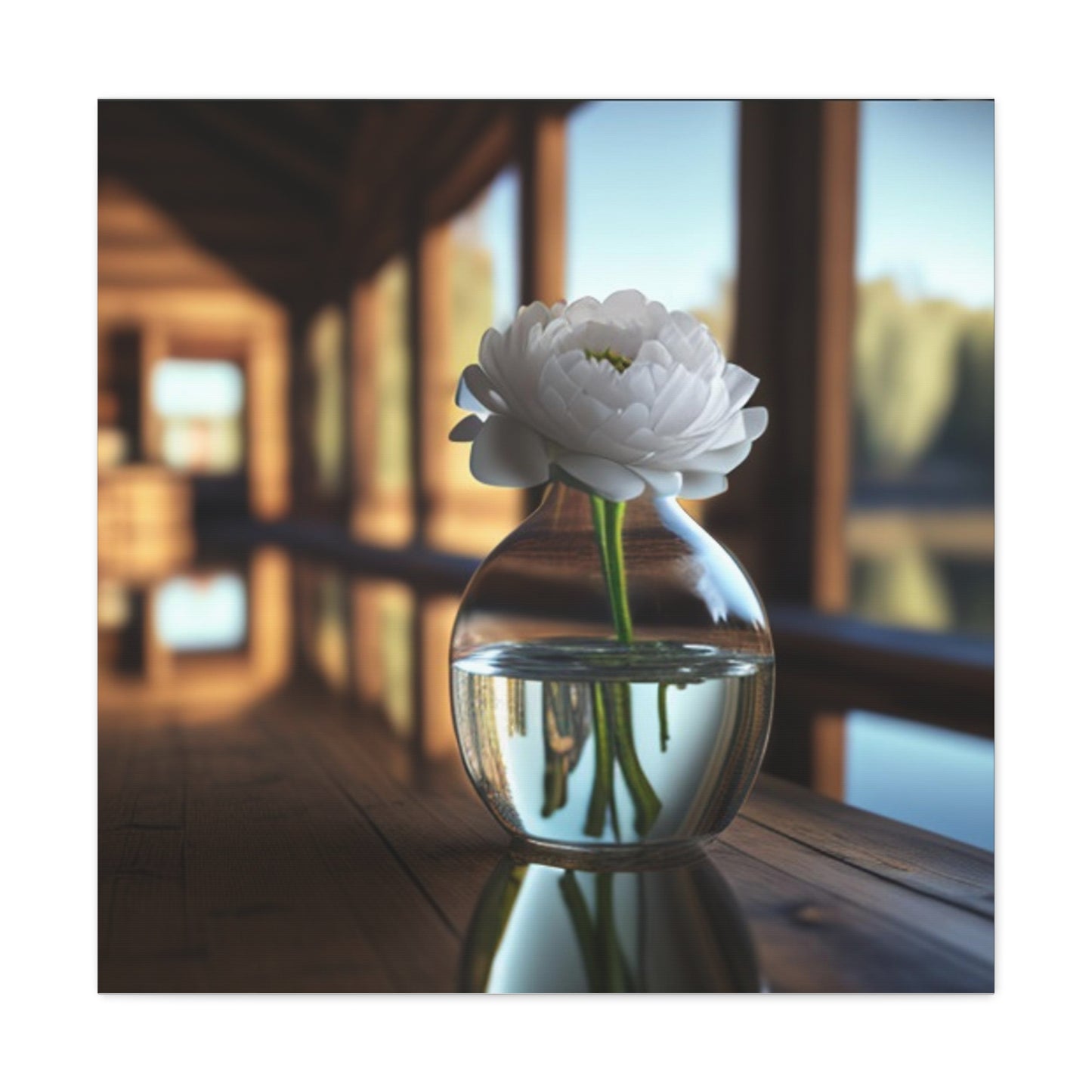 Canvas Gallery Wraps White Peony glass vase 3