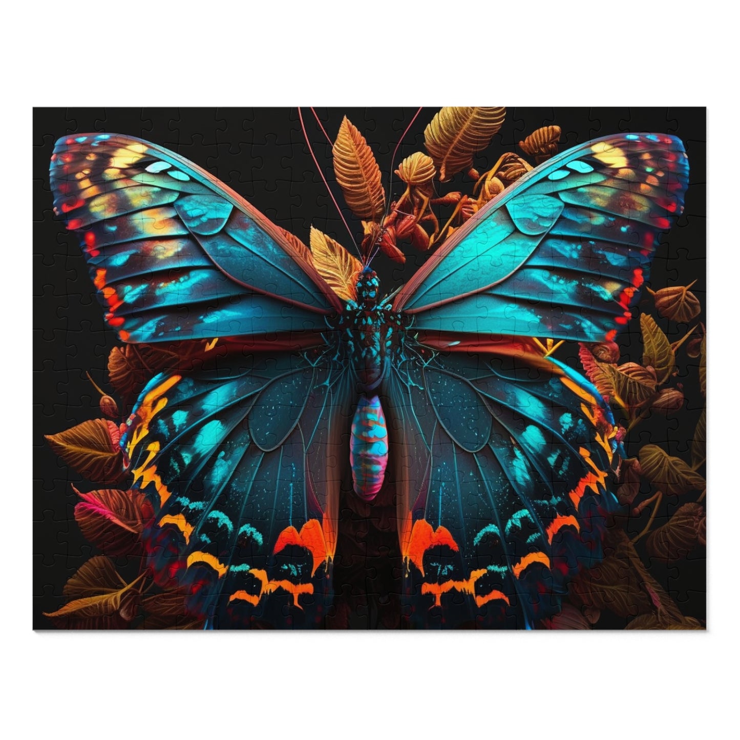 Jigsaw Puzzle (30, 110, 252, 500,1000-Piece) Hue Neon Butterfly 1