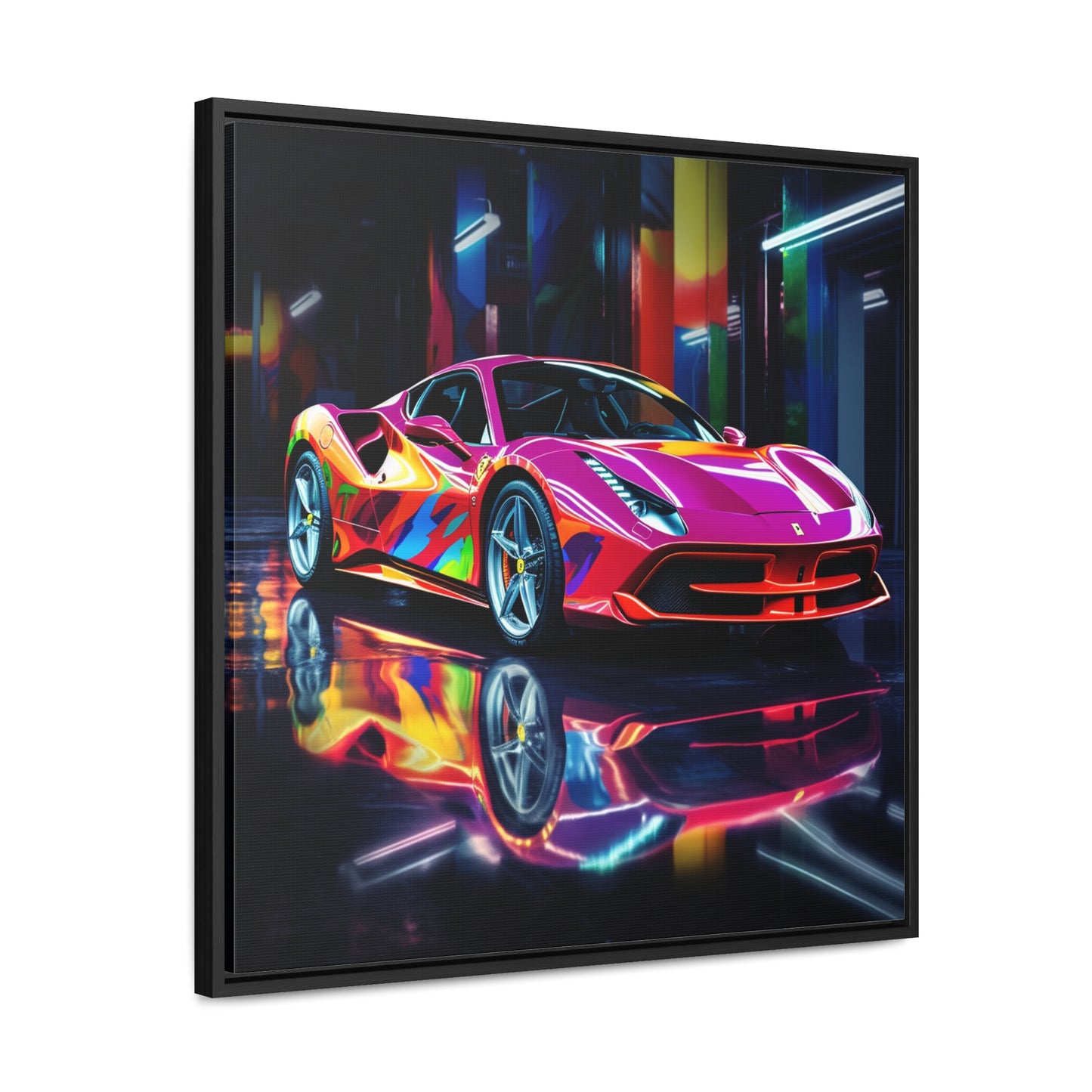 Gallery Canvas Wraps, Square Frame Pink Macro Ferrari 1