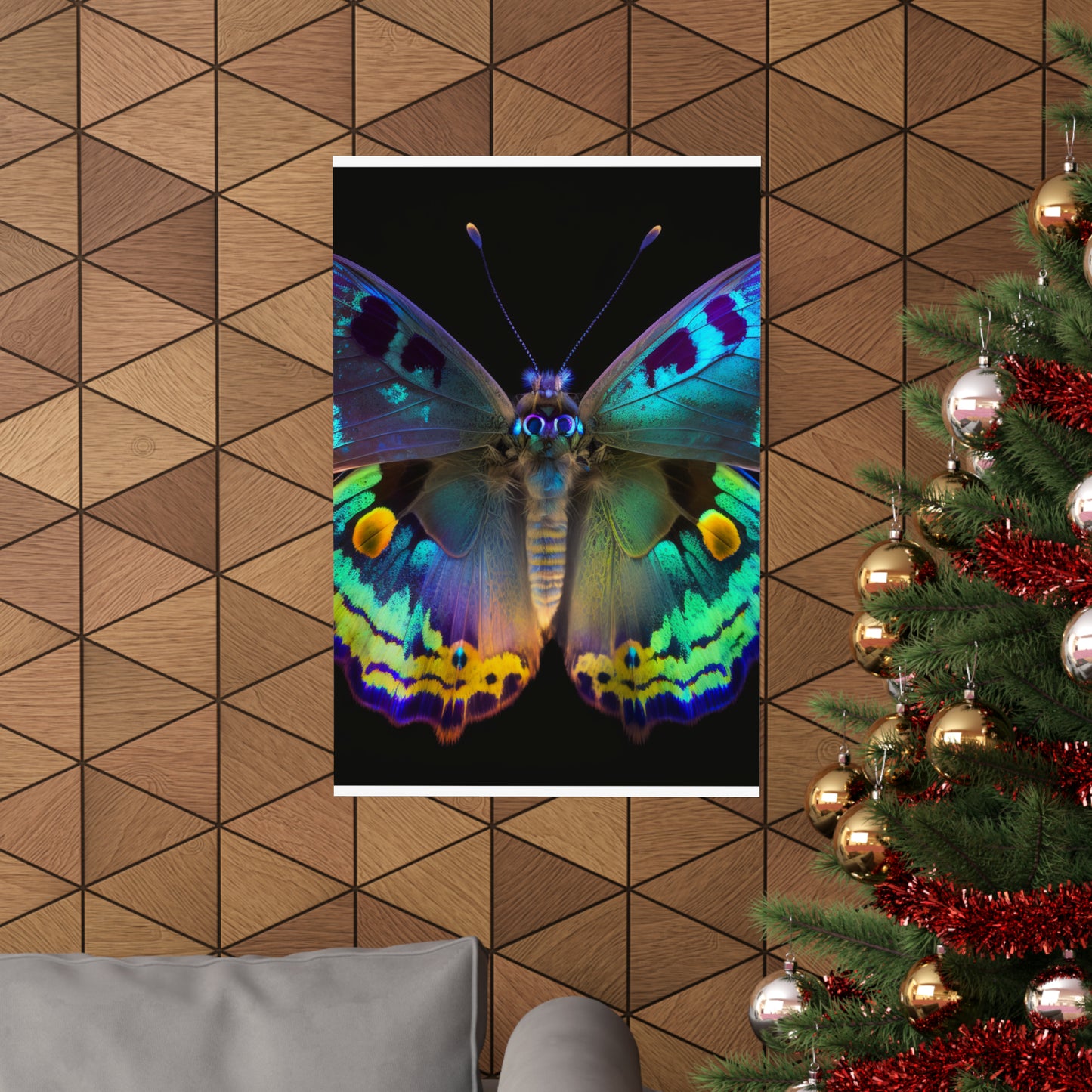 Premium Matte Vertical Posters Neon Hue Butterfly 4