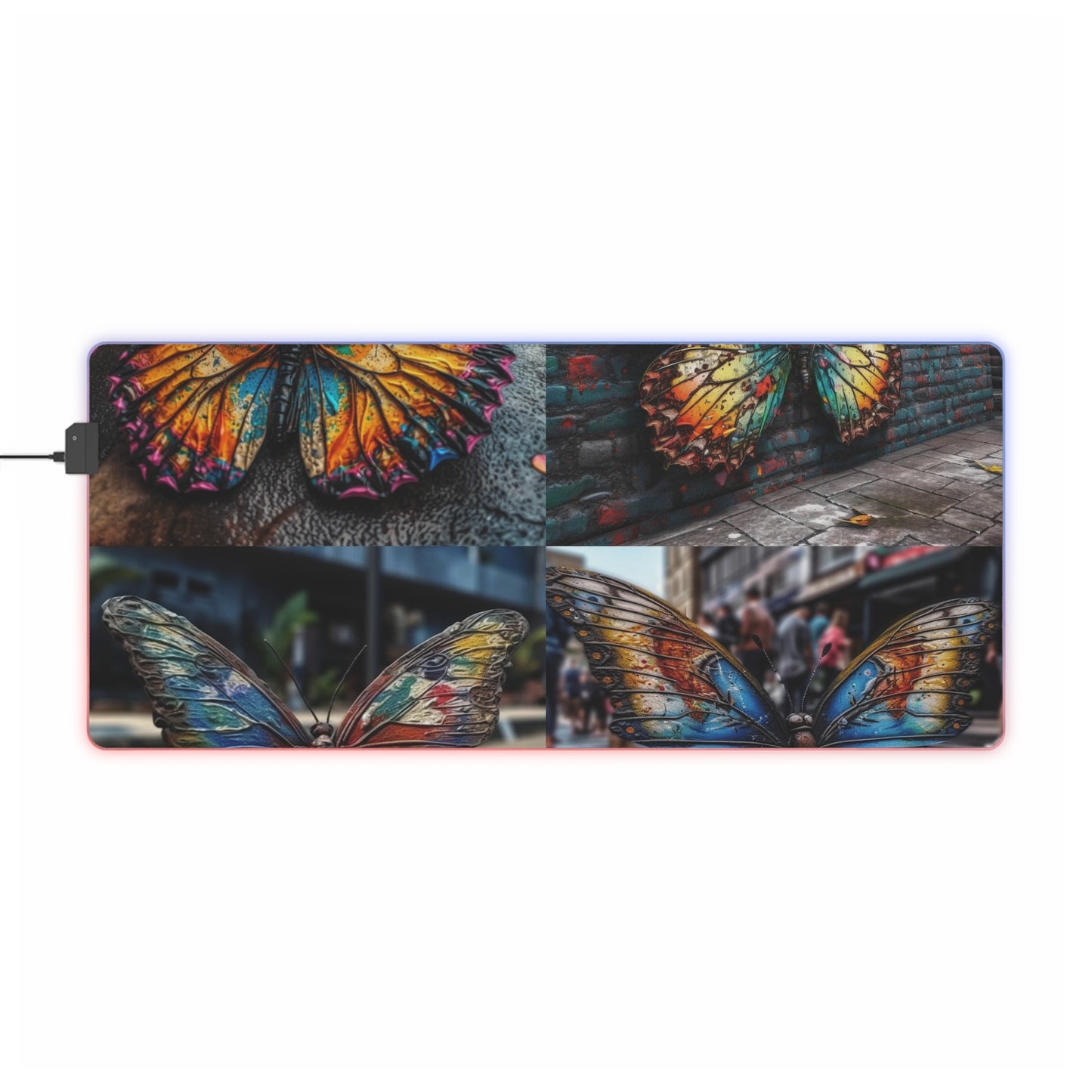 LED Gaming Mouse Pad Liquid Street Butterfly 5