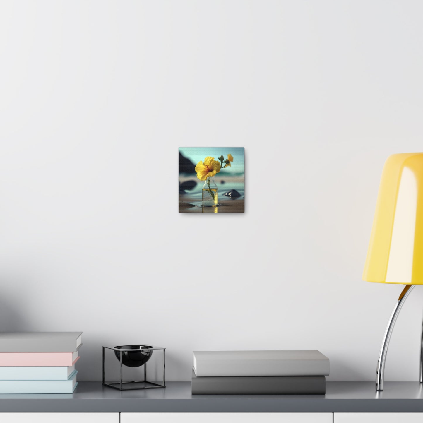 Canvas Gallery Wraps Yellow Hibiscus glass 3