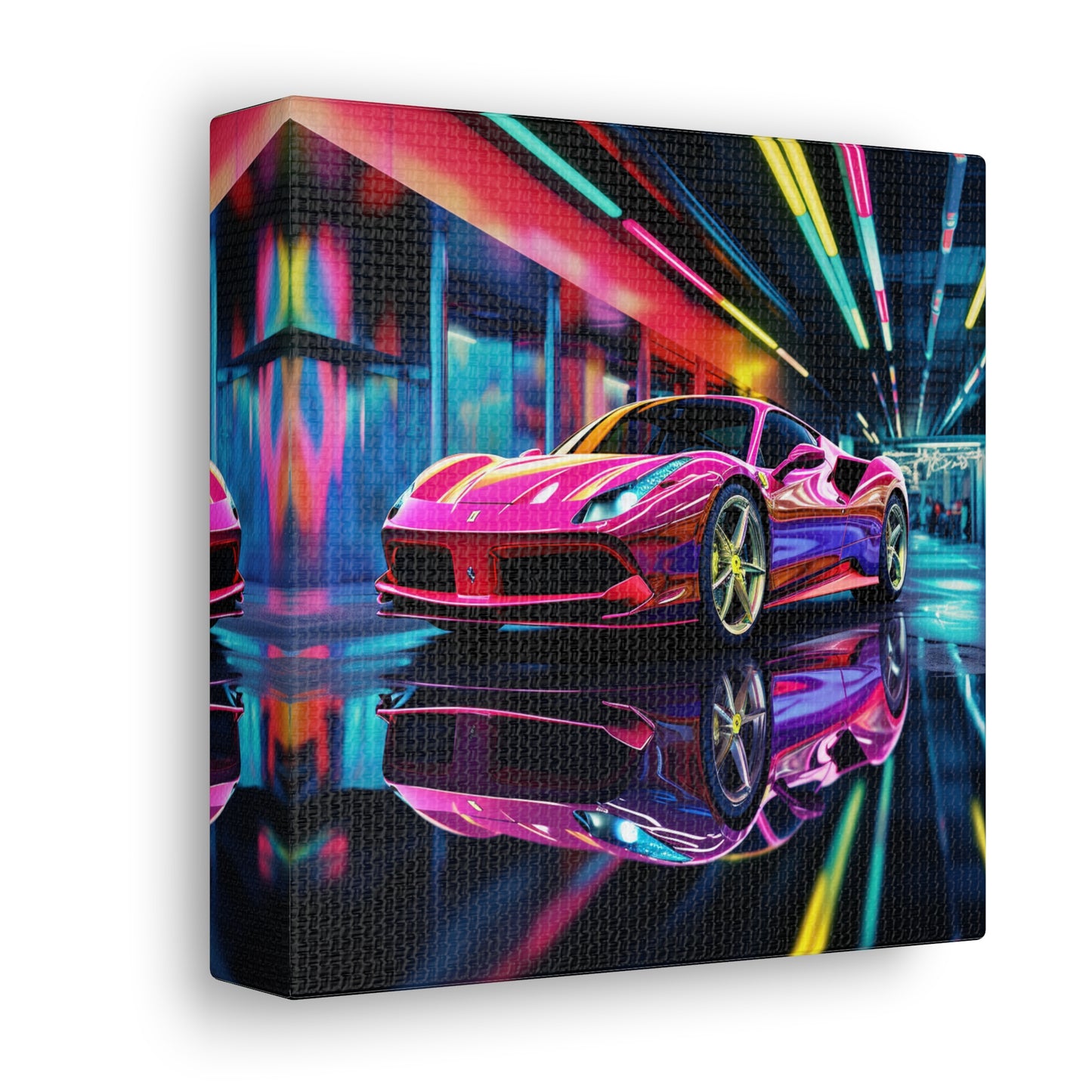 Canvas Gallery Wraps Pink Macro Ferrari 4