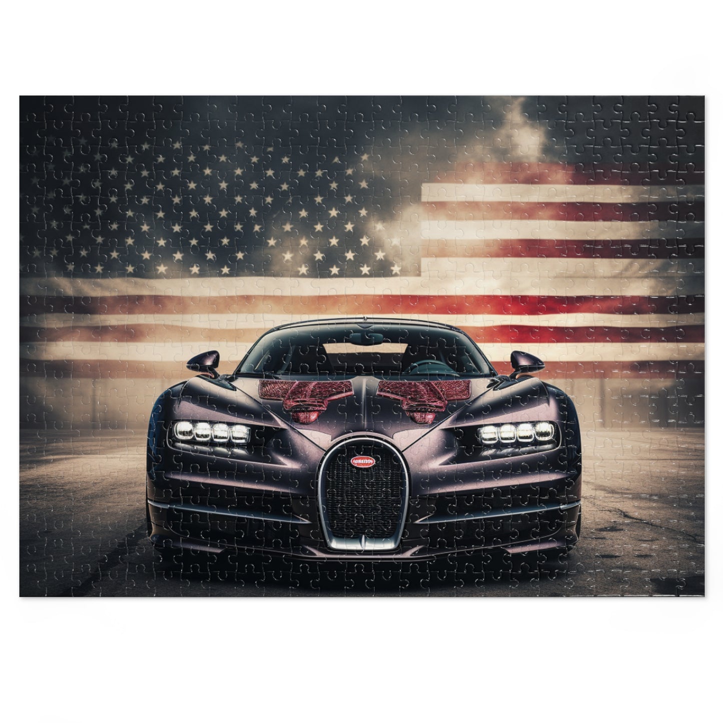 Jigsaw Puzzle (30, 110, 252, 500,1000-Piece) American Flag Background Bugatti 2