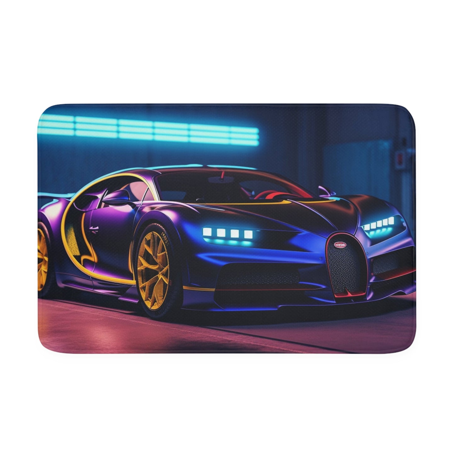 Memory Foam Bath Mat Hyper Bugatti Neon Chiron 4