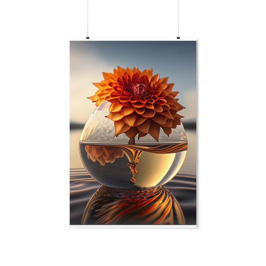 Premium Matte Vertical Posters Dahlia Orange 1