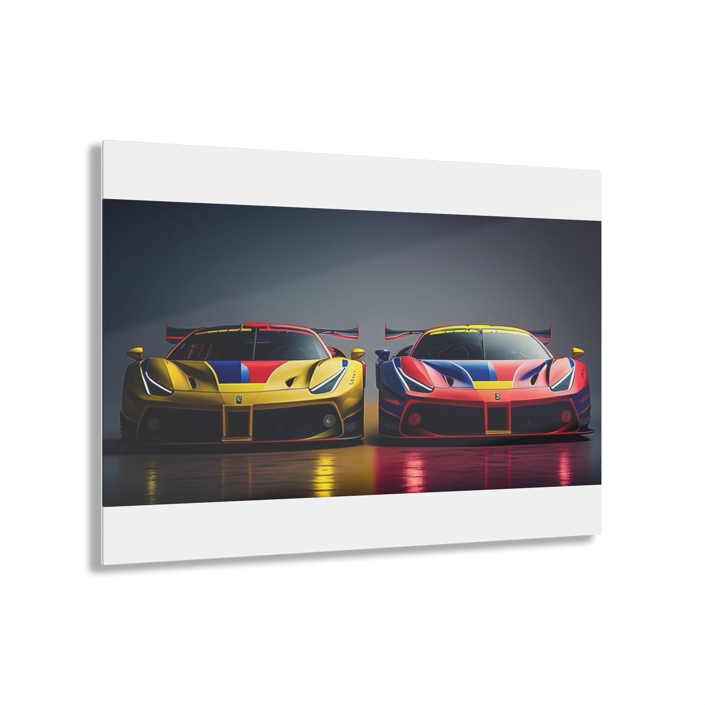 Acrylic Prints Ferrari Red Blue 1