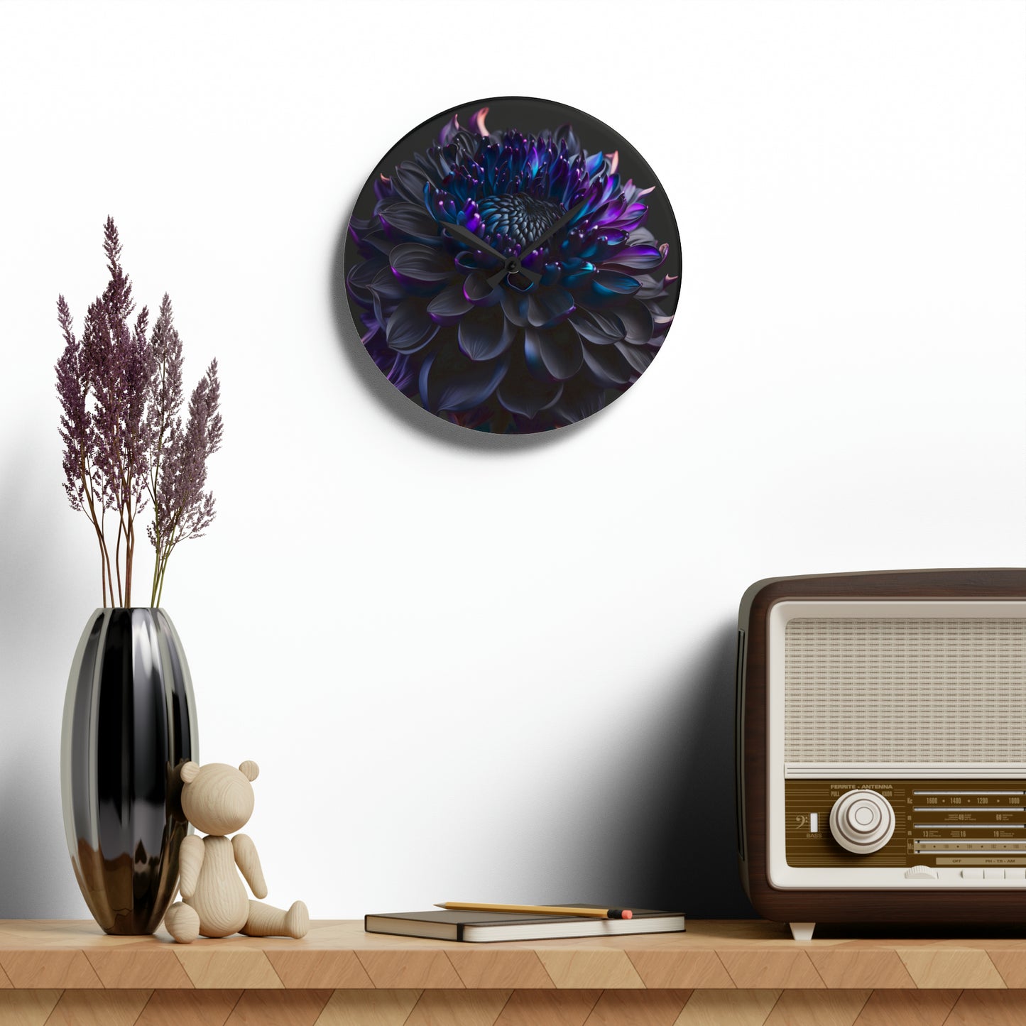 Acrylic Wall Clock Dahlia Purple 2