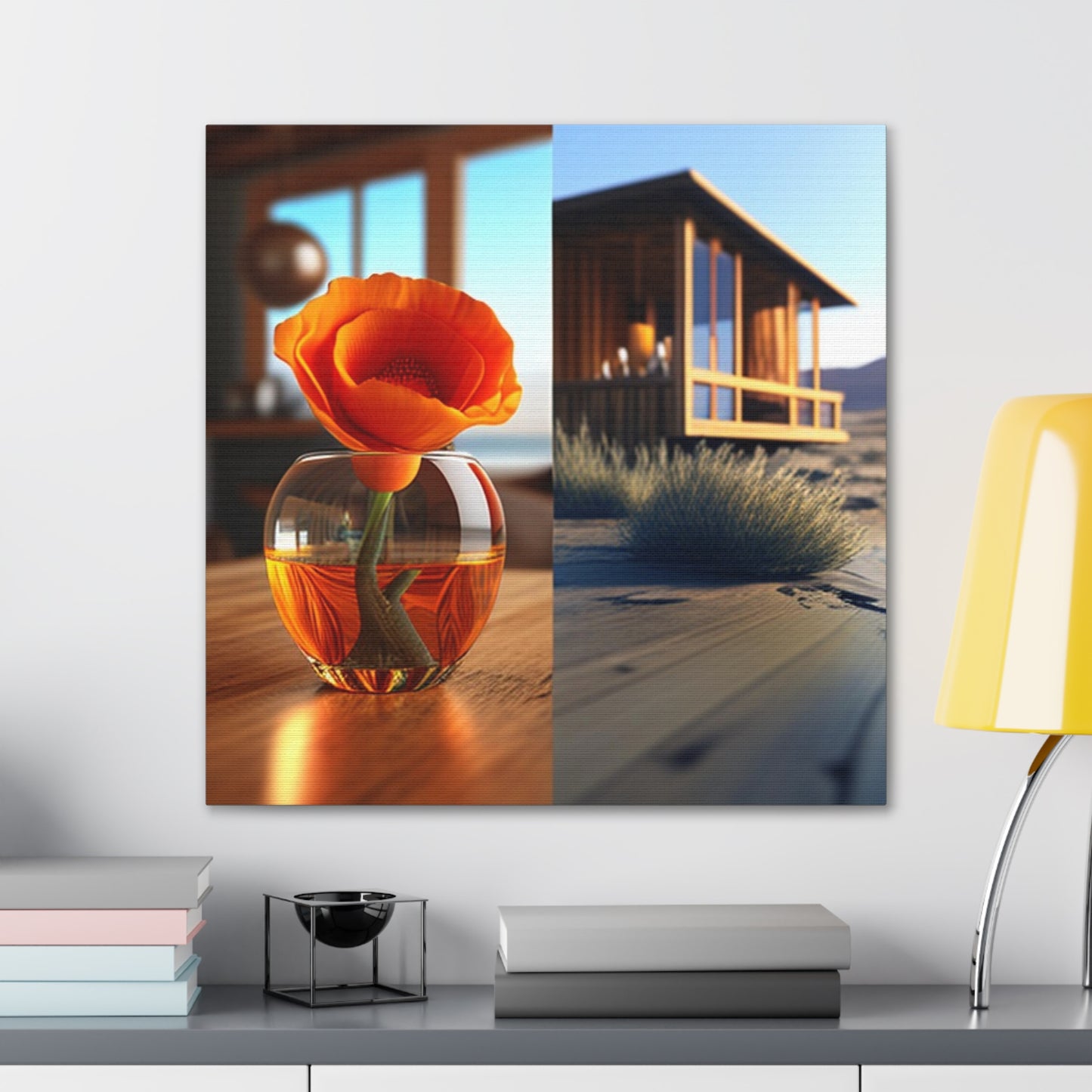 Canvas Gallery Wraps Poppy in a Glass Vase 3
