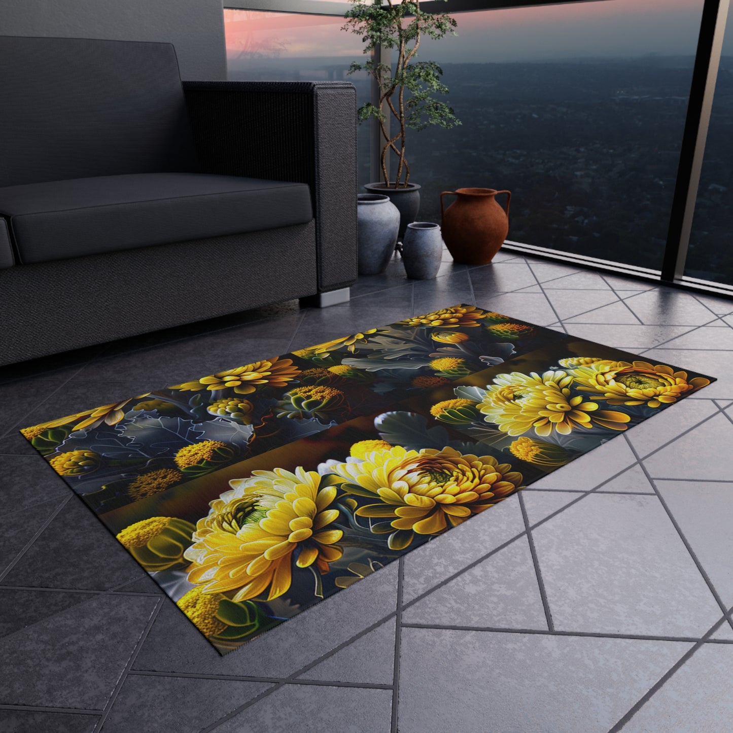 Outdoor Rug  Yellow Hermosas Flores Amarillas 5