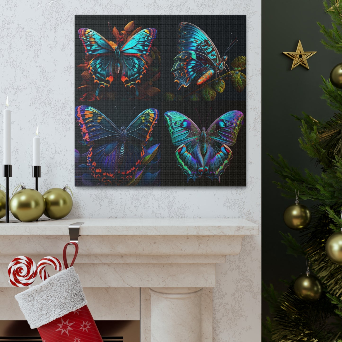 Canvas Gallery Wraps Hue Neon Butterfly 5