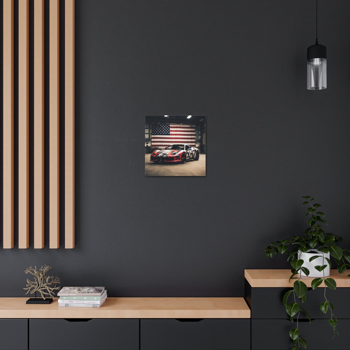 Canvas Gallery Wraps American Flag Farrari 1