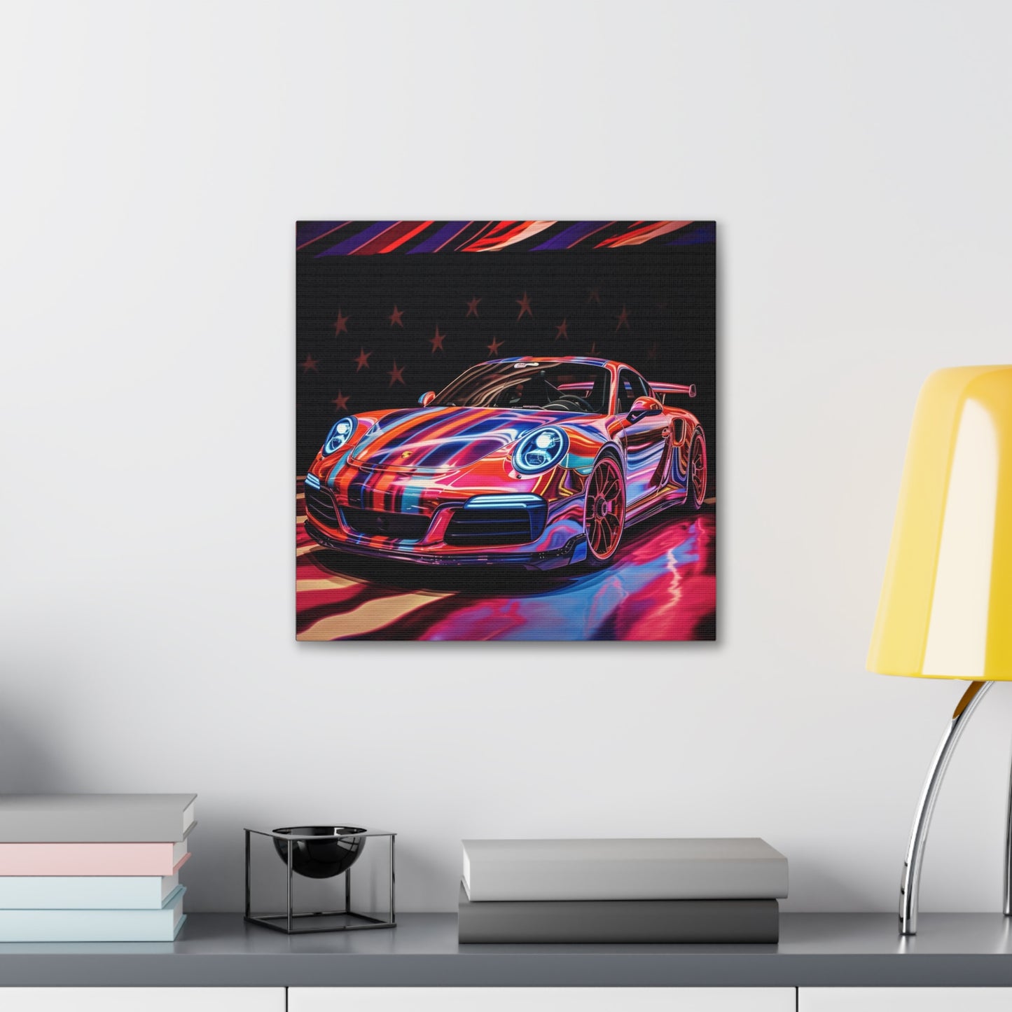 Canvas Gallery Wraps American Flag Colored Porsche 4