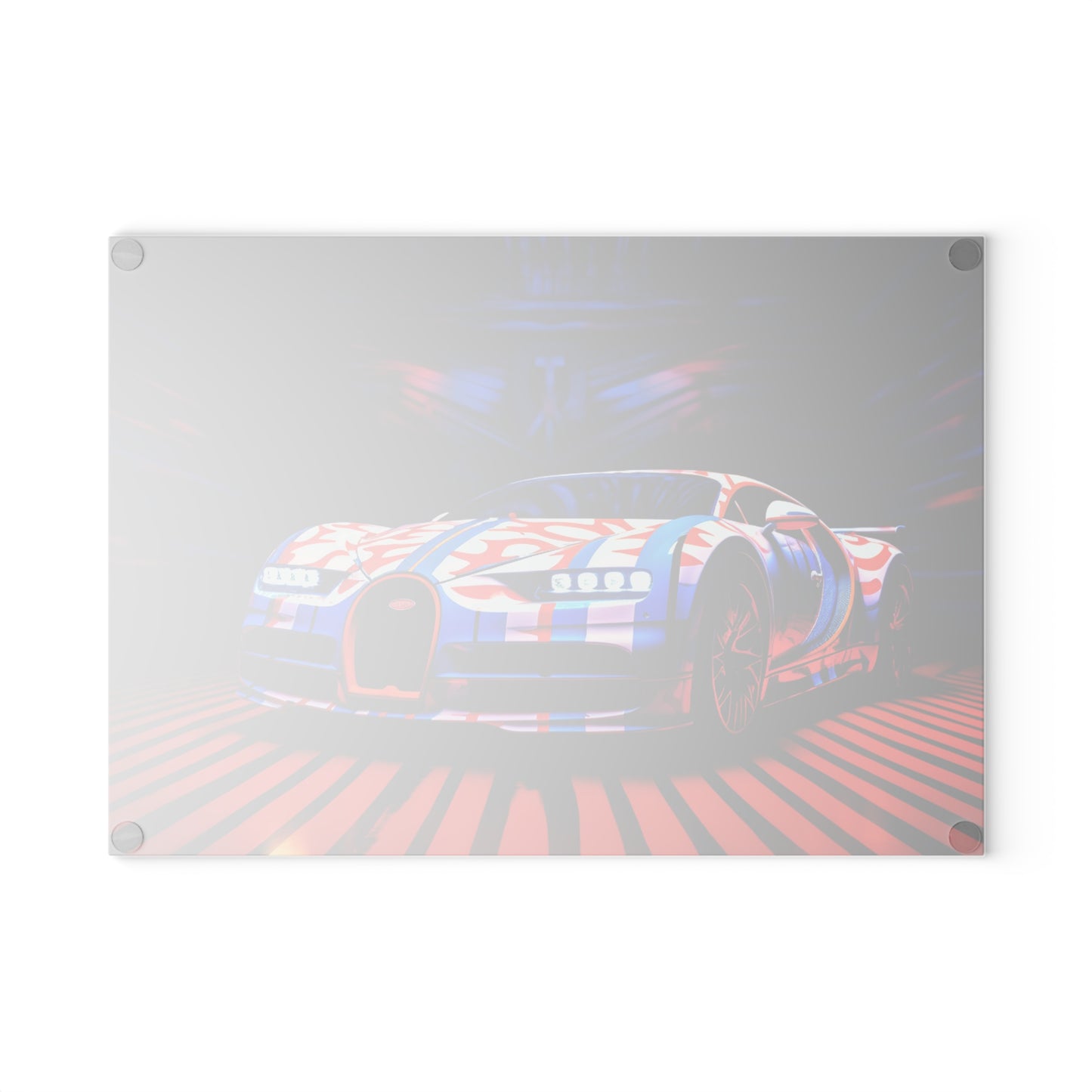 Glass Cutting Board Macro Bugatti American Flag 1