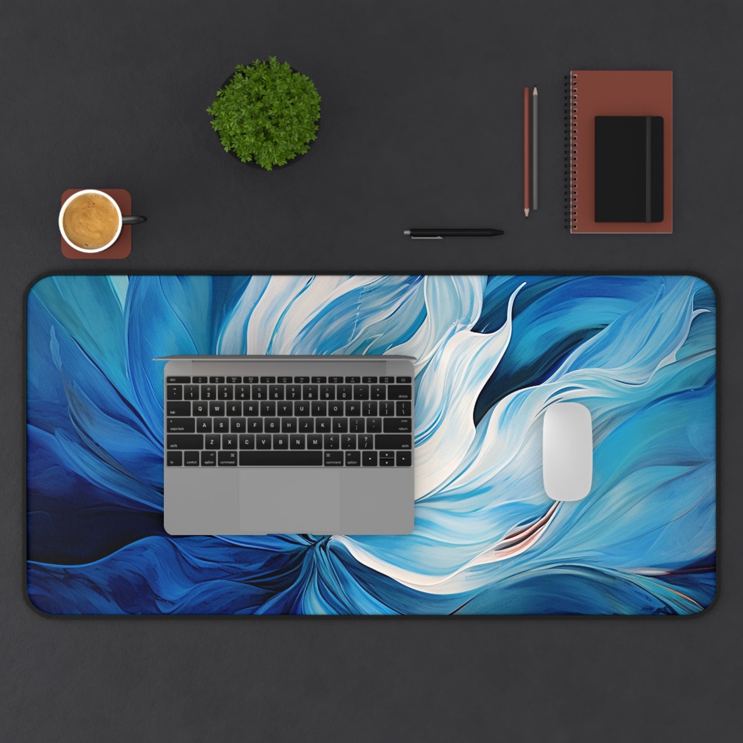 Desk Mat Blue Tluip Abstract 1