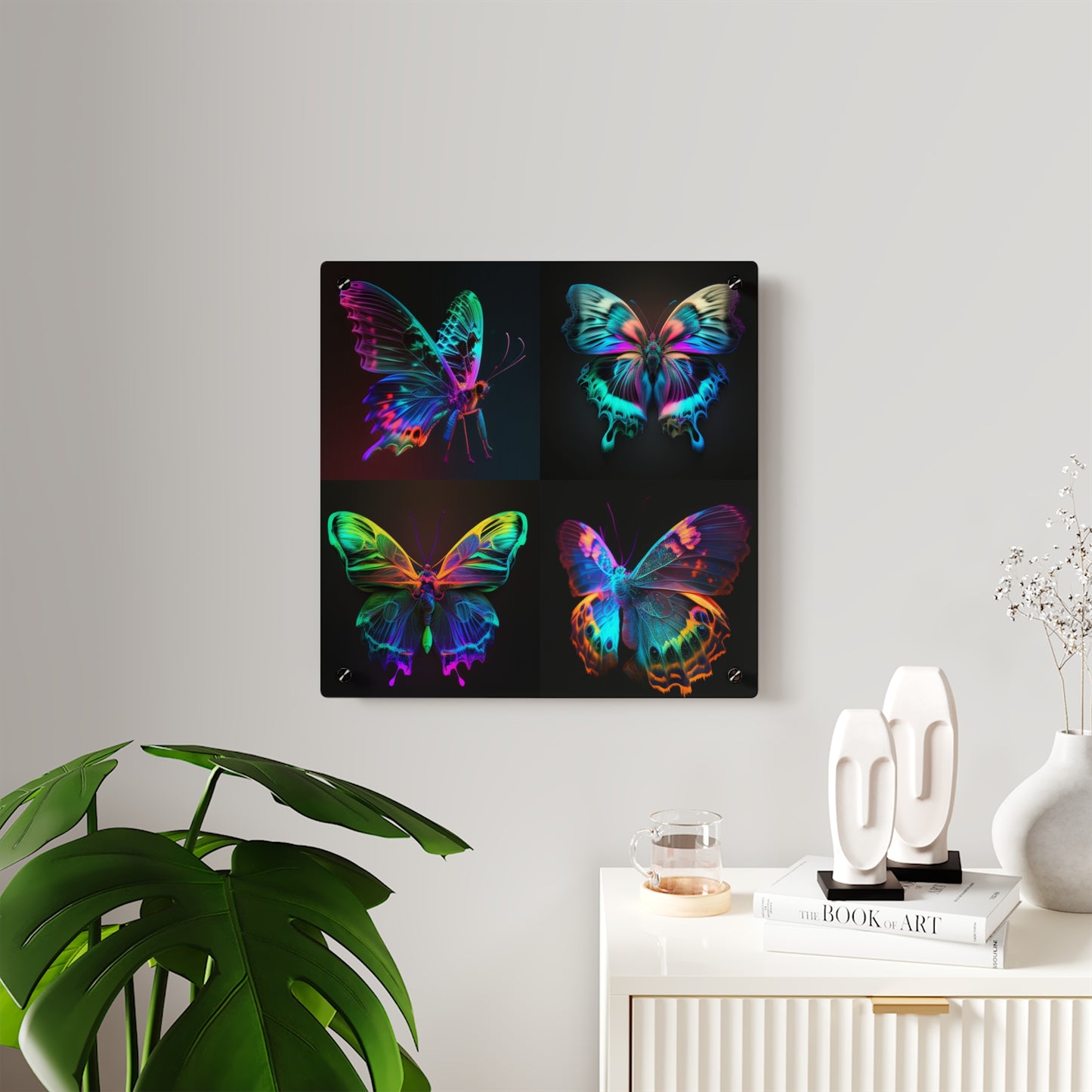 Acrylic Wall Art Panels Raw Hyper Color Butterfly 5