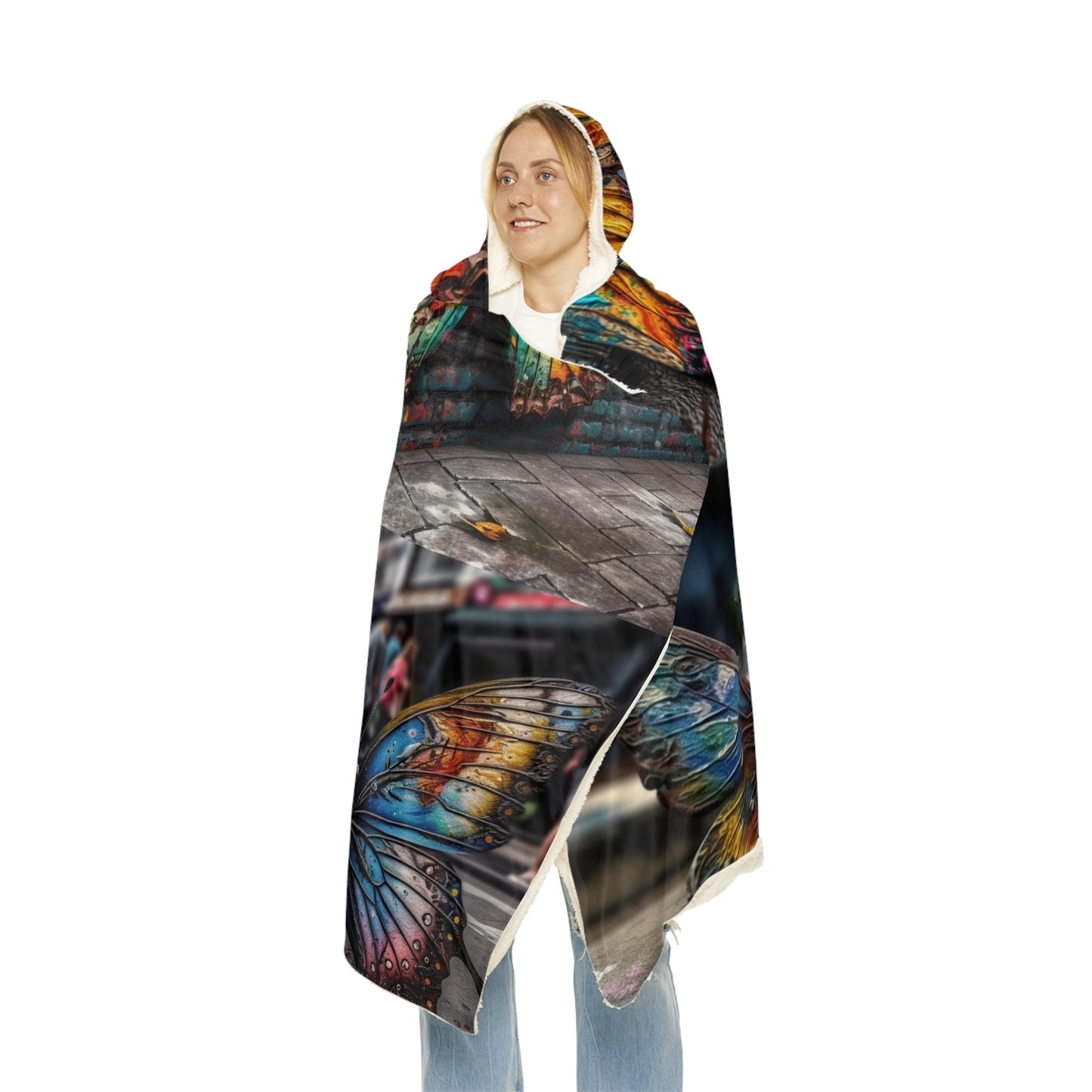 Snuggle Hooded Blanket Liquid Street Butterfly 5