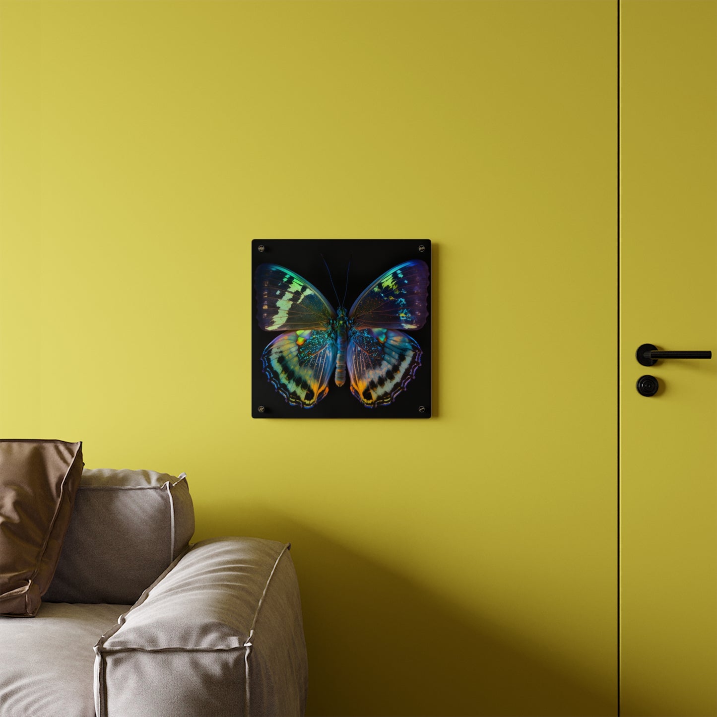 Acrylic Wall Art Panels Neon Butterfly Flair 4