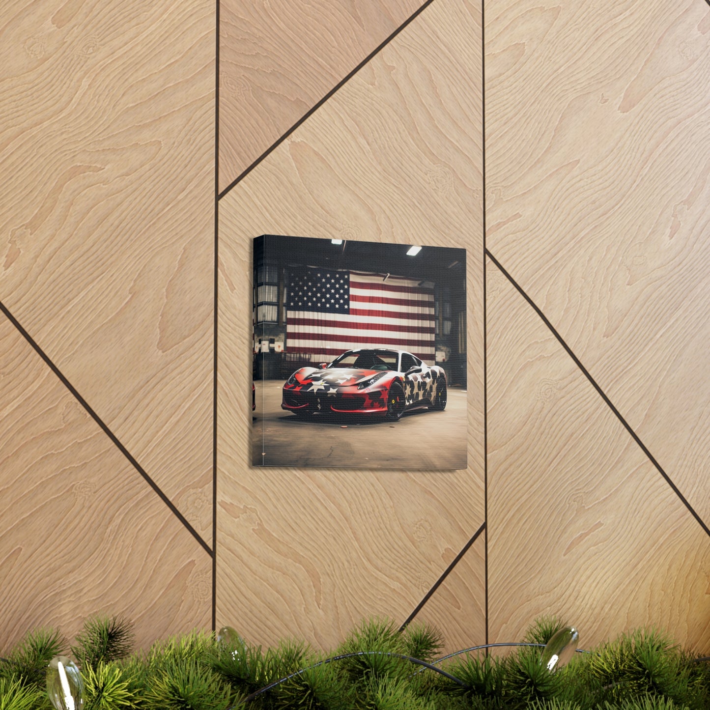 Canvas Gallery Wraps American Flag Farrari 1