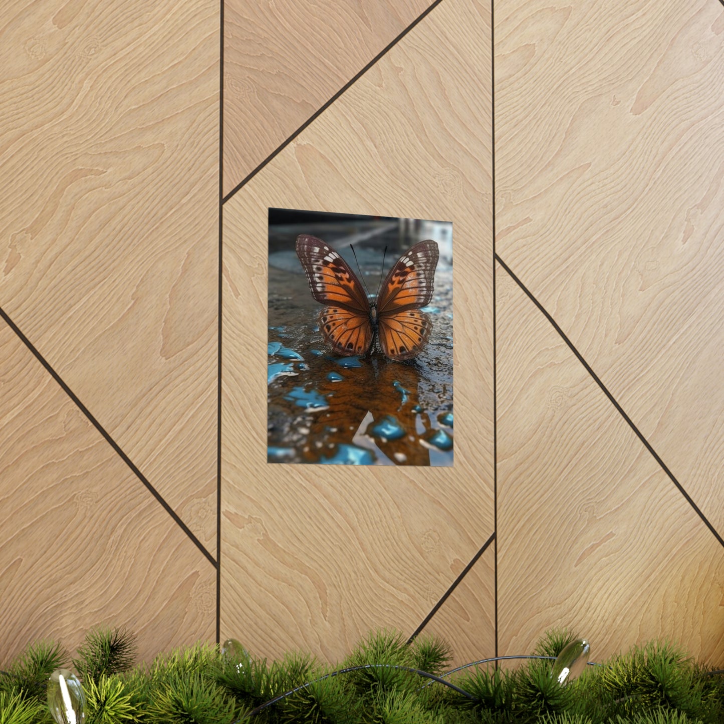 Premium Matte Vertical Posters Water Butterfly Street 2