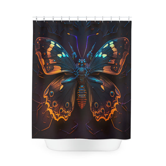 Polyester Shower Curtain Neon Hue Butterfly 2