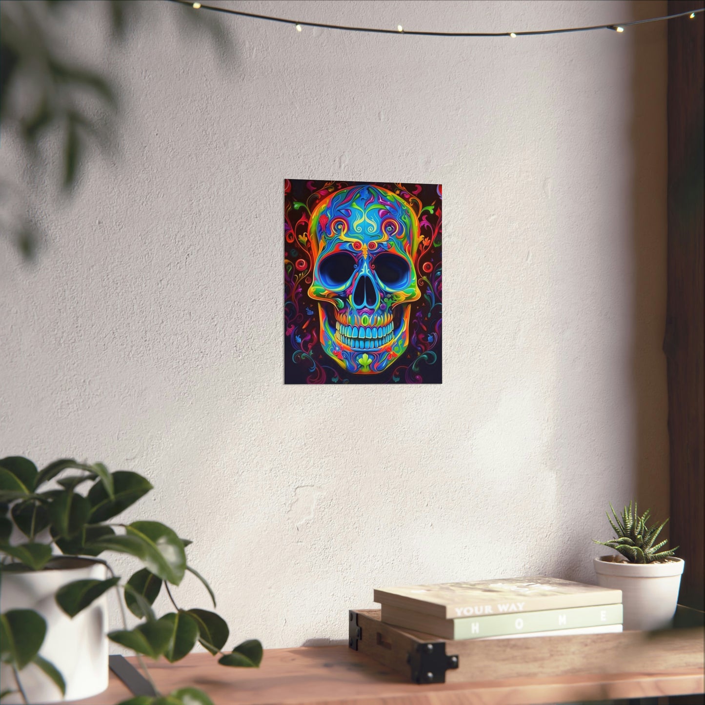 Premium Matte Vertical Posters Macro Skull Color 4