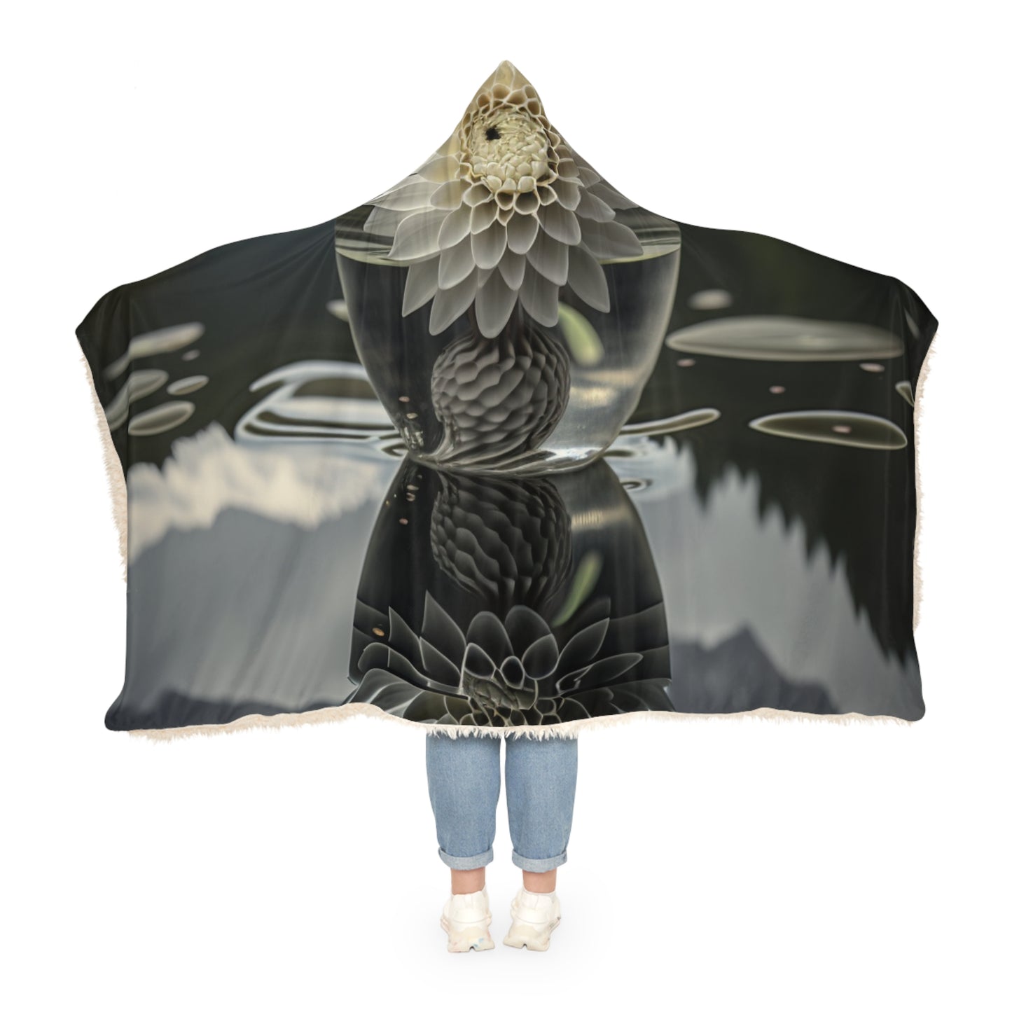 Snuggle Hooded Blanket White Dahlia 3