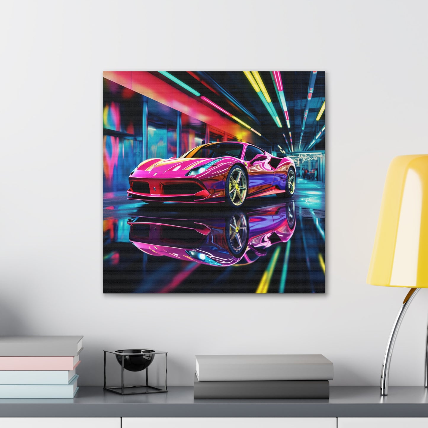 Canvas Gallery Wraps Pink Macro Ferrari 4