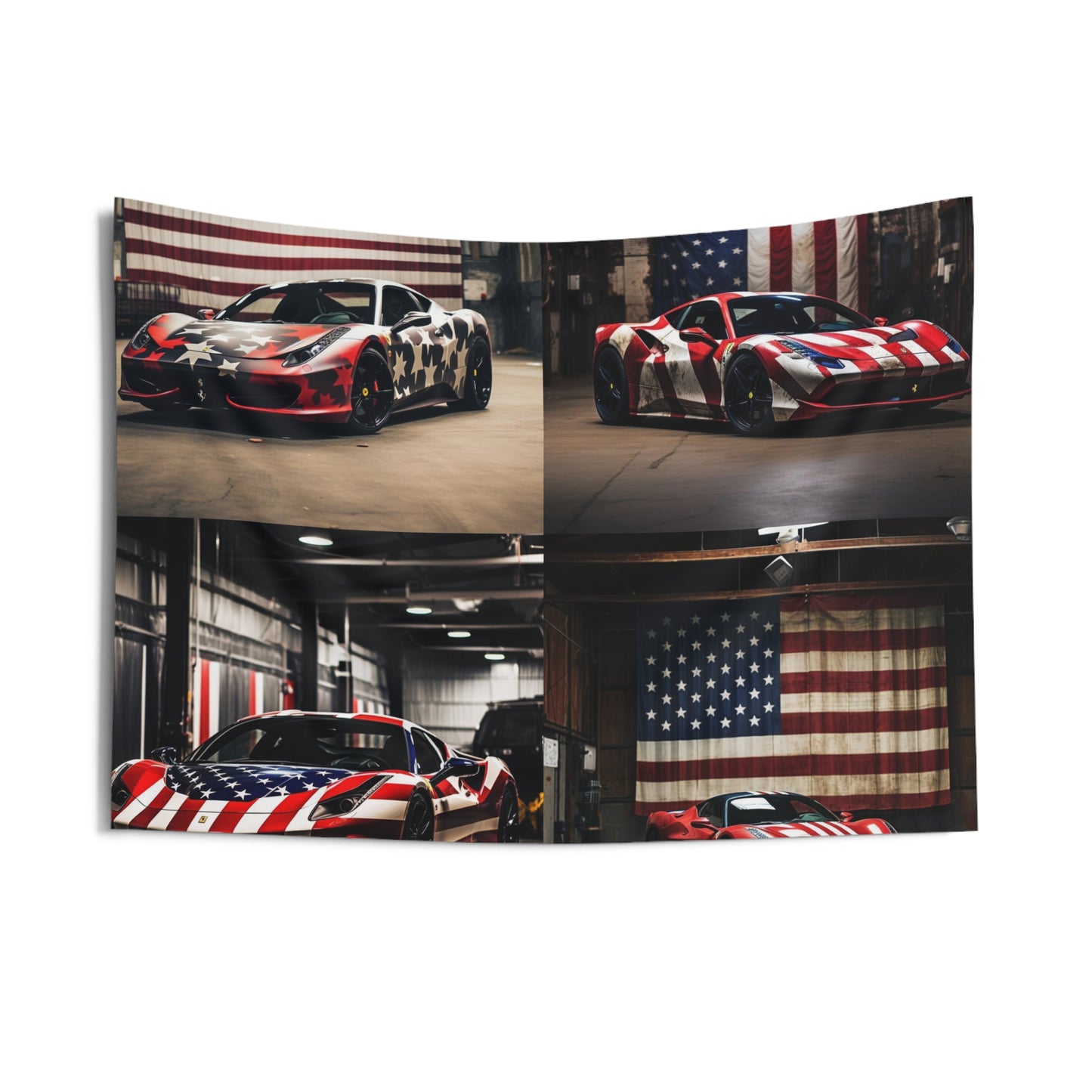 Indoor Wall Tapestries American Flag Farrari 5