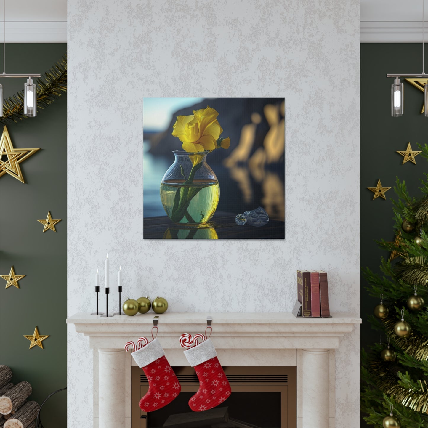 Canvas Gallery Wraps Yellow Gladiolus glass 3