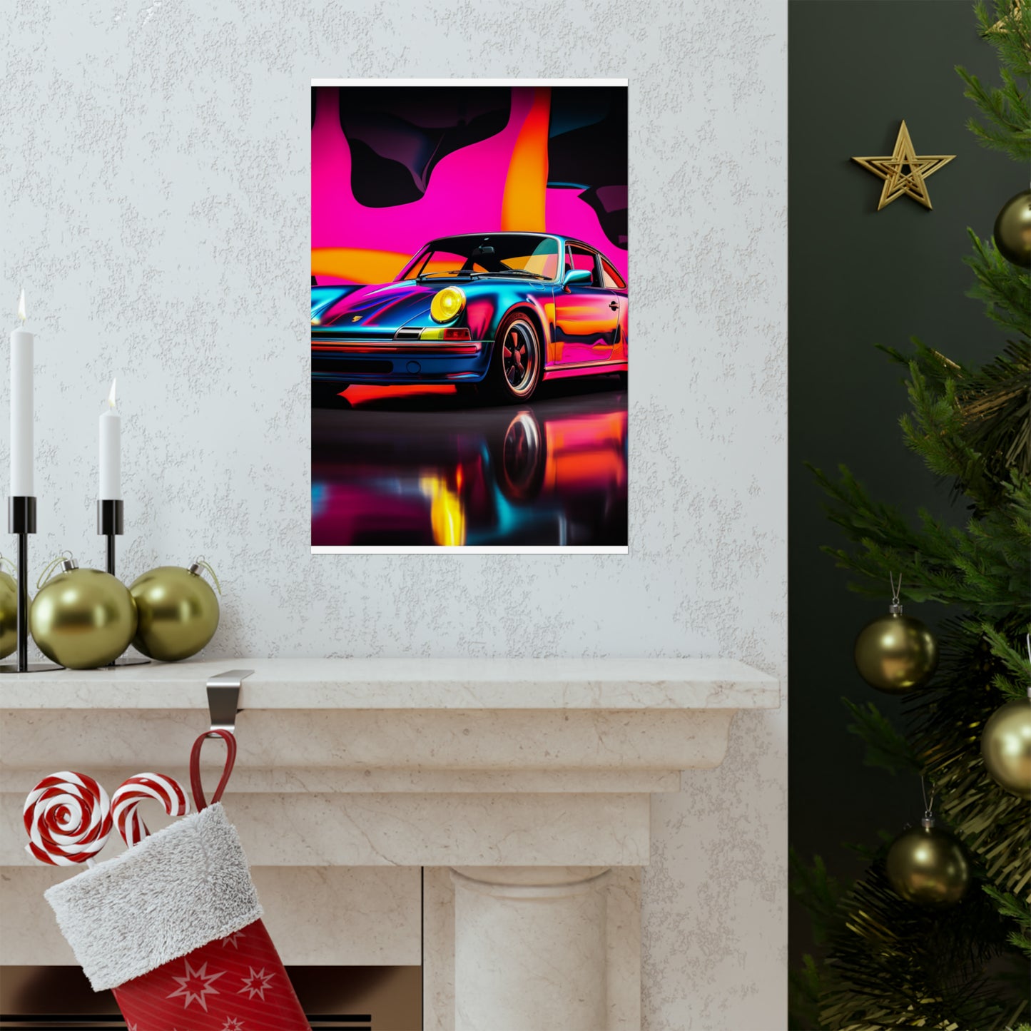 Premium Matte Vertical Posters Macro Porsche 2