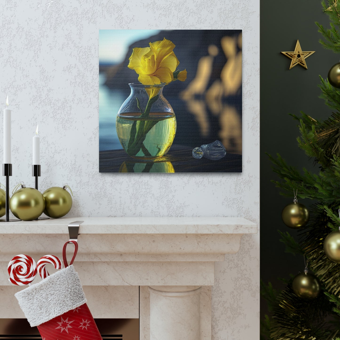 Canvas Gallery Wraps Yellow Gladiolus glass 3