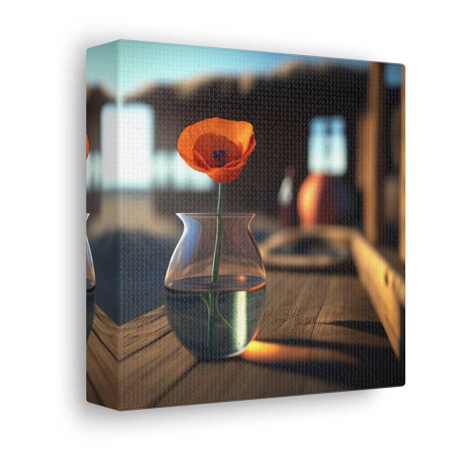 Canvas Gallery Wraps Poppy in a Glass Vase 2