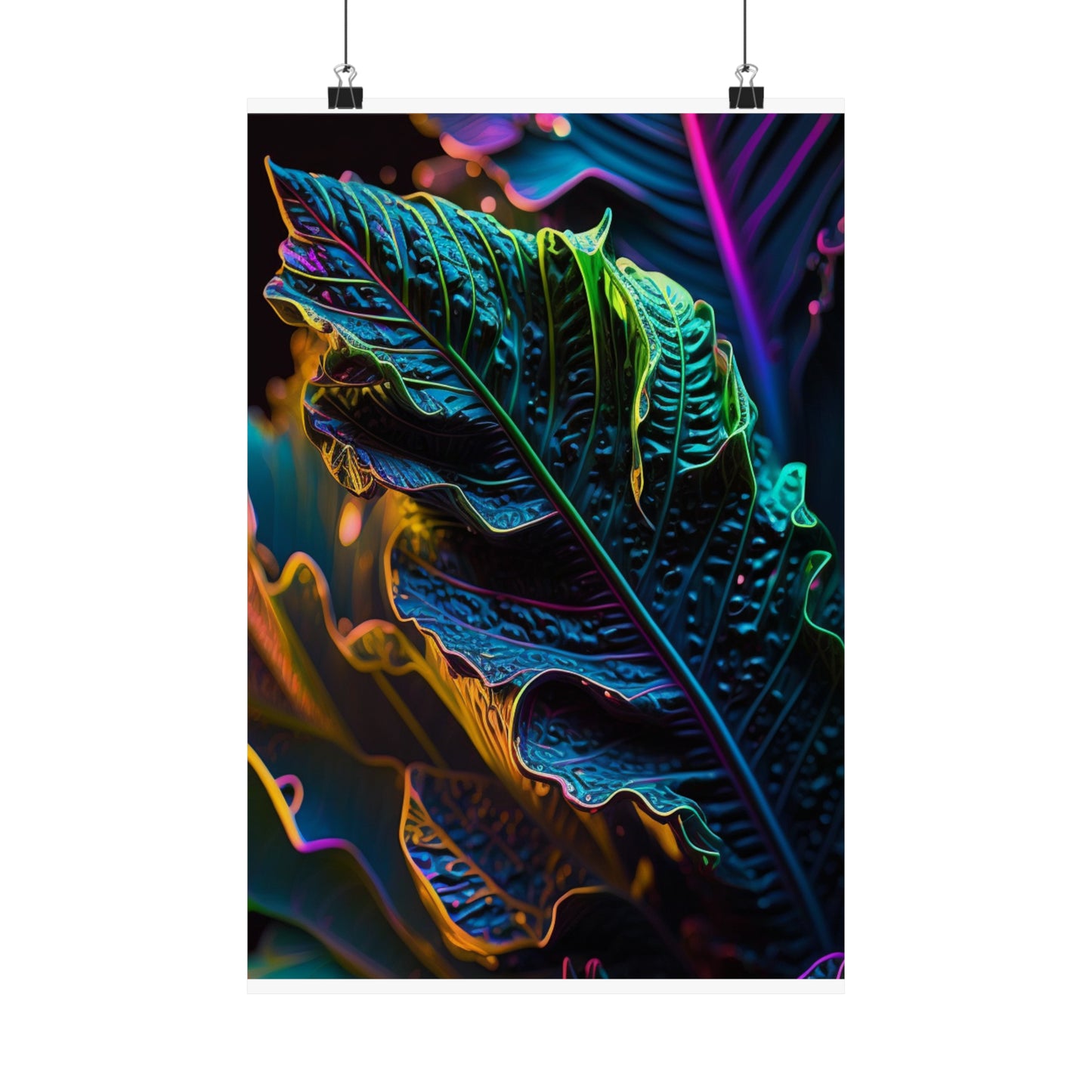 Premium Matte Vertical Posters Florescent Skull Death 4