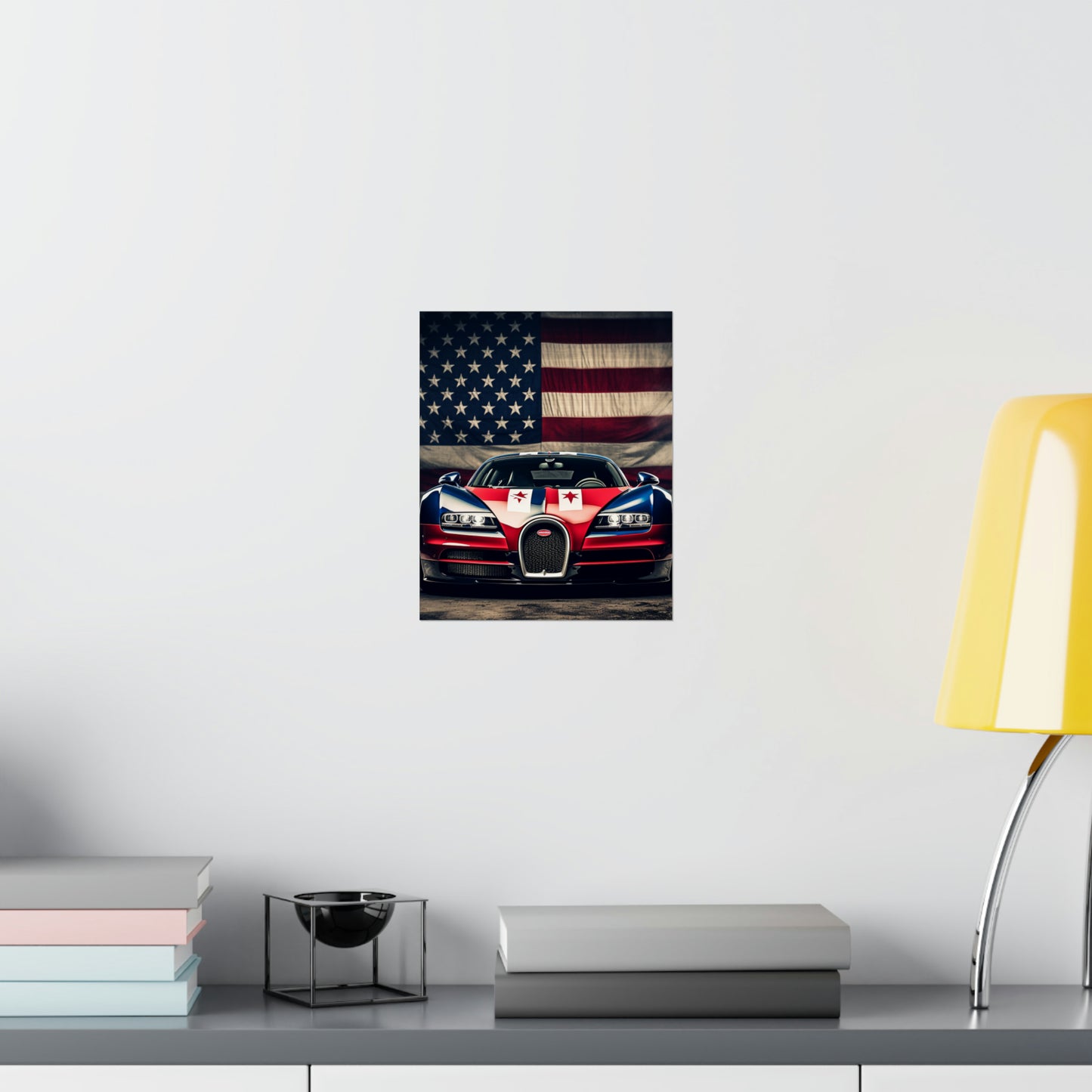 Premium Matte Vertical Posters Bugatti American Flag 3